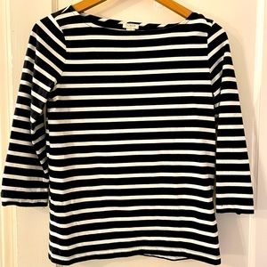 Black/white 3/4 sleeve T-shirt from J.Crew